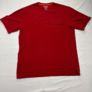 Duluth Trading Co Spillfighter Longtail T Pocket Shirt Medium Red Cotton Tee